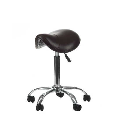 Black eco-leather adjustable salon stool